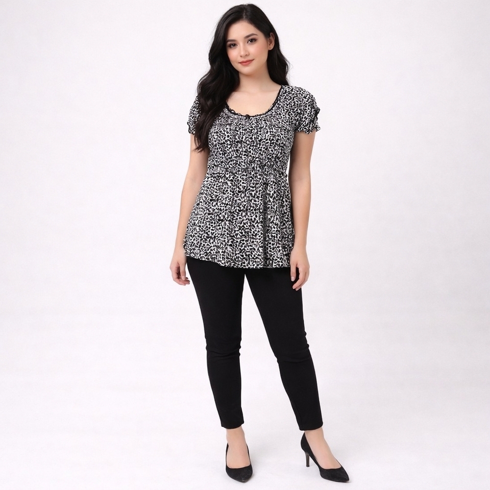 Jason Maxwell Leopard Cheetah Print Top New Without Tags
